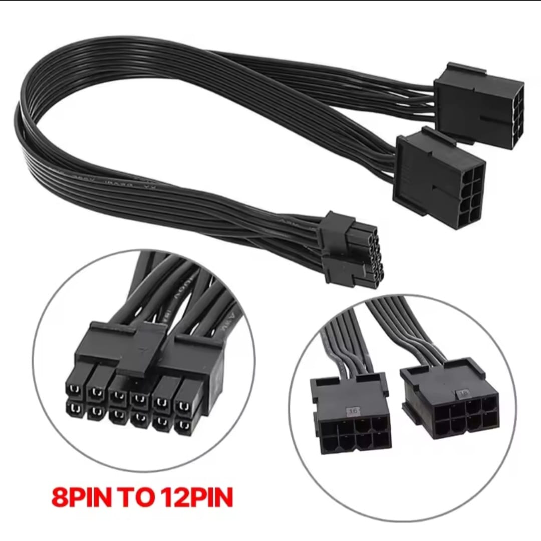 NVIDIA RTX 30‑Series 12VHPWR PCIe 5.0 GPU Power Cable (2x 8‑Pin to 16‑Pin)