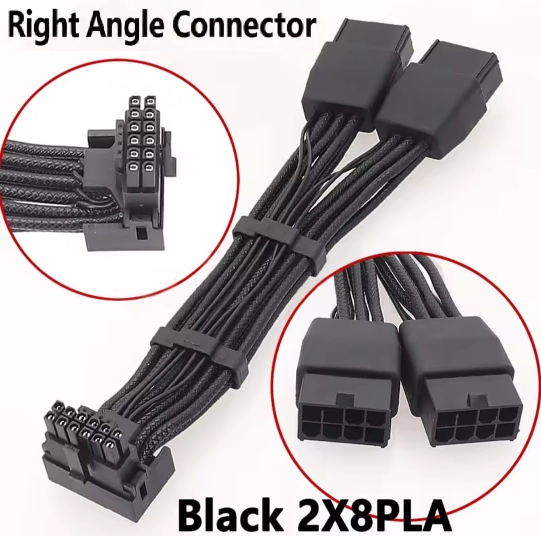NVIDIA RTX 40‑Series 12VHPWR PCIe 5.0 GPU Power Cable (2x 8‑Pin to 16‑Pin)