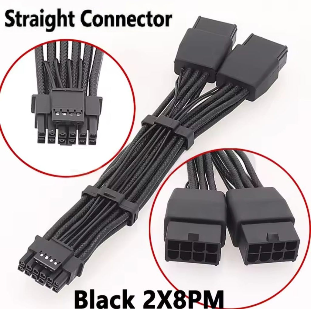 NVIDIA RTX 40‑Series 12VHPWR PCIe 5.0 GPU Power Cable (2x 8‑Pin to 16‑Pin)