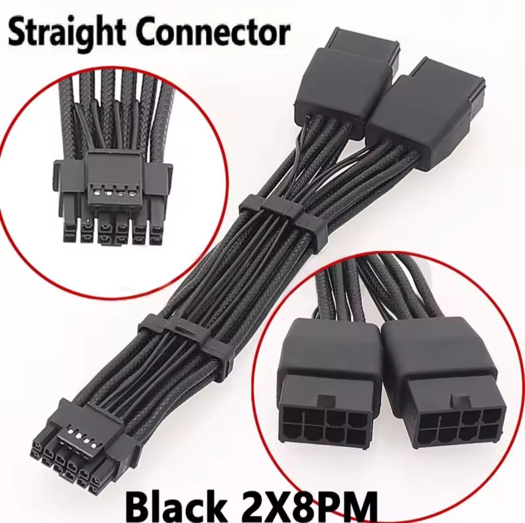 NVIDIA RTX 40‑Series 12VHPWR PCIe 5.0 GPU Power Cable (2x 8‑Pin to 16‑Pin)