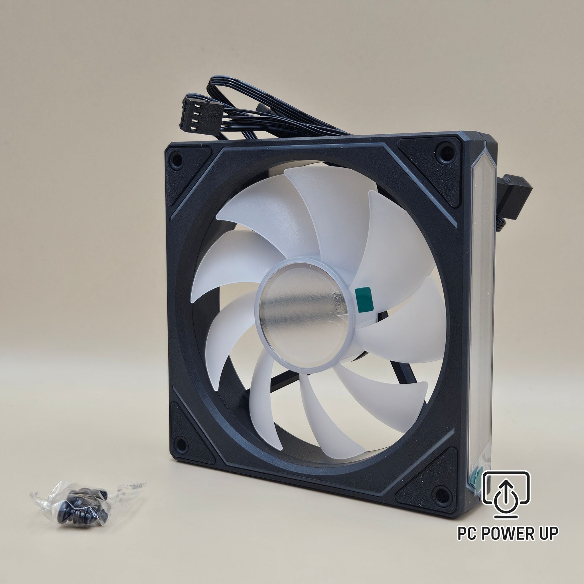PC Case Fan Regular (Black) - UPSIREN 120mm Infinity Mirror Design with ARGB and Quiet Cooling