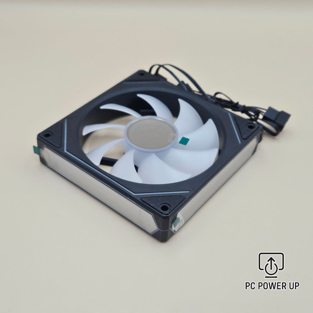 PC Case Fan Regular (Black) - UPSIREN 120mm Infinity Mirror Design with ARGB and Quiet Cooling
