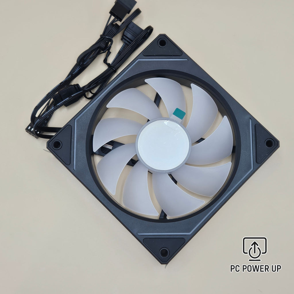 PC Case Fan Regular (Black) - UPSIREN 120mm Infinity Mirror Design with ARGB and Quiet Cooling