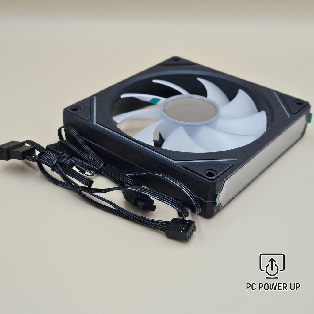PC Case Fan Regular (Black) - UPSIREN 120mm Infinity Mirror Design with ARGB and Quiet Cooling