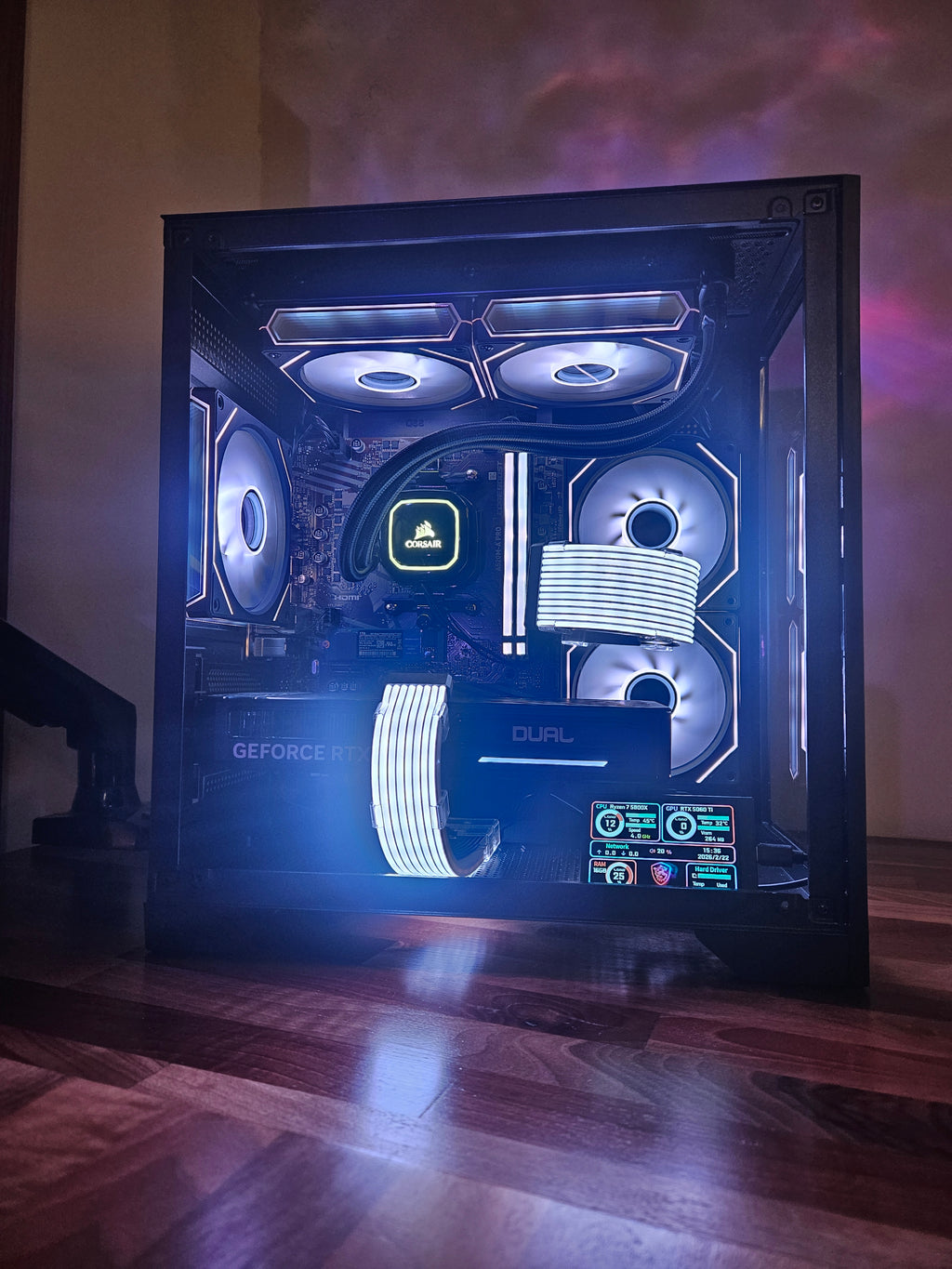 LED Cable Covers for 24 pin motherboard and 8 Pin PCIE Power Cables - White