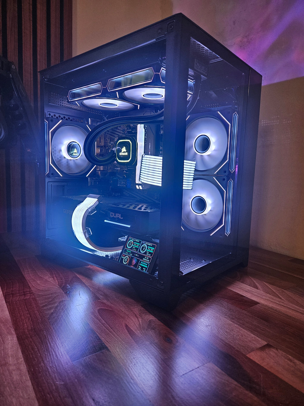 PC Case Fan Reverse (Black) - UPSIREN 120mm Infinity Mirror Design with ARGB and Quiet Cooling - New & Selaed