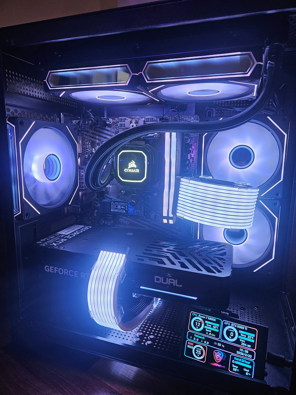 LED Cable Covers for 24 pin motherboard and 8 Pin PCIE Power Cables - White