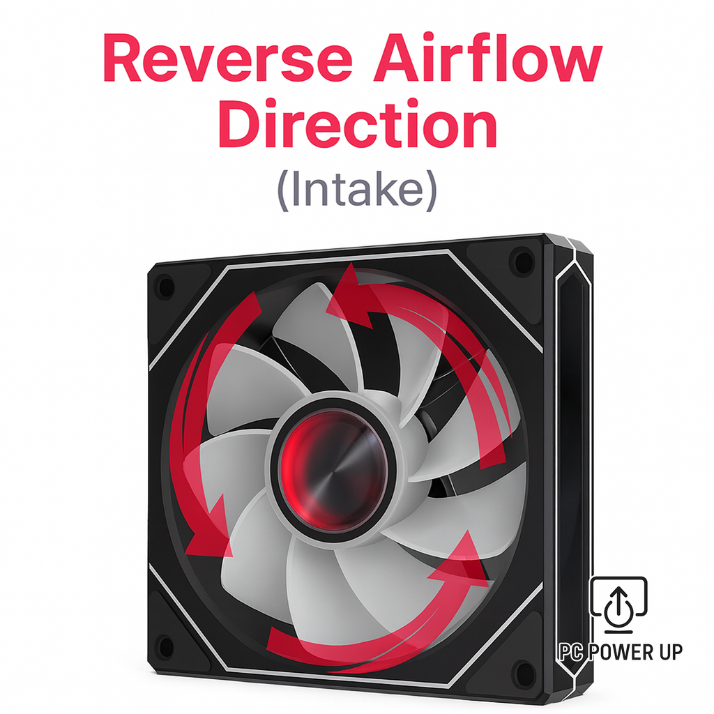 PC Case Fan Reverse (Black) - UPSIREN 120mm Infinity Mirror Design with ARGB and Quiet Cooling