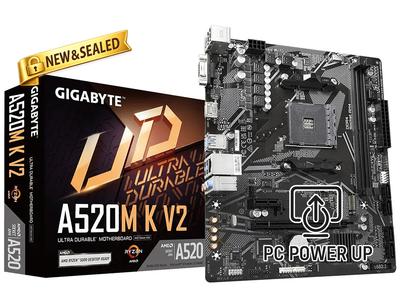 Gigabyte A520M K V2 mATX Motherboard for AMD Socket AM4 CPU DDR4 - New & Sealed