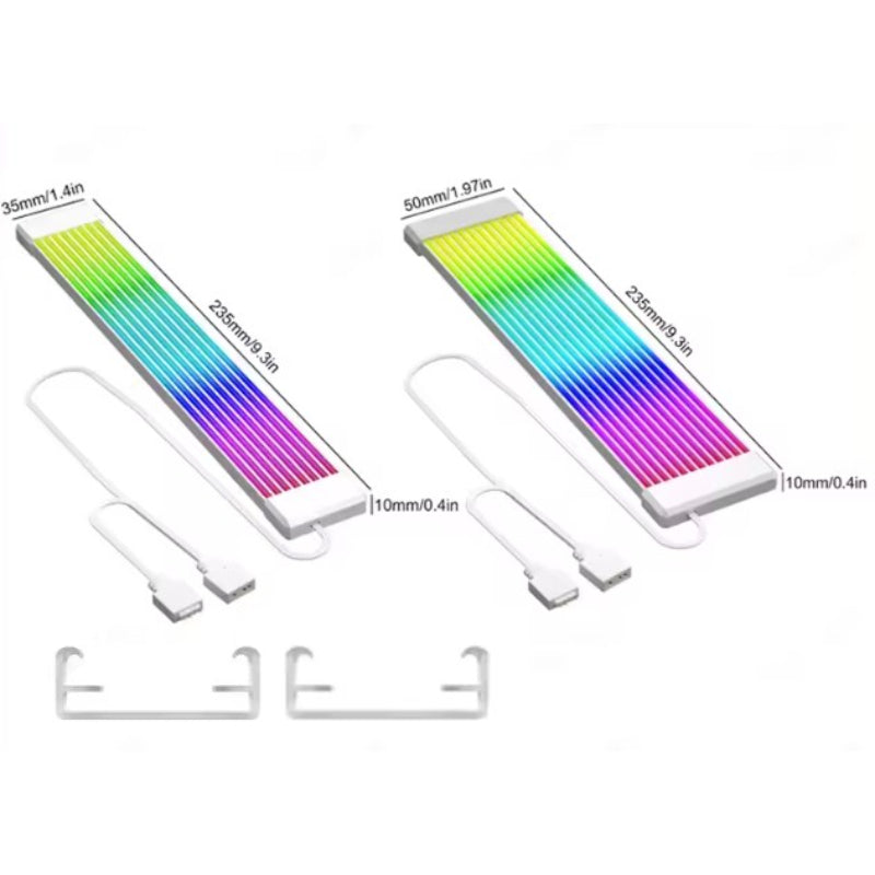 LED Cable Covers for 24 pin motherboard and 8 Pin PCIE Power Cables - White