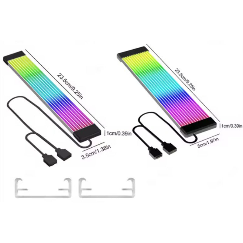 LED Cable Covers for 24 pin motherboard and 8 Pin PCIE Power Cables - Black