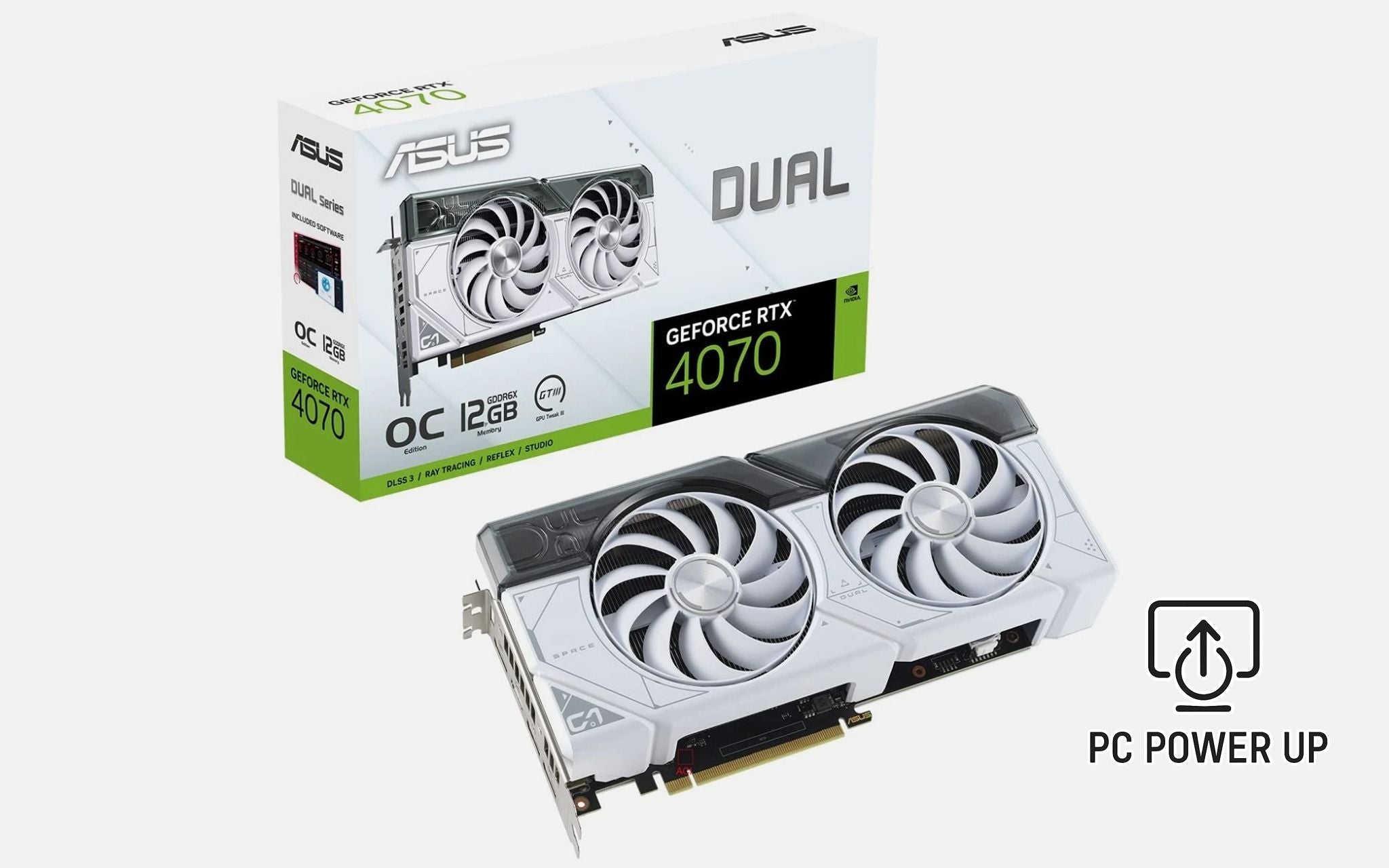 NVIDIA GeForce RTX 4070 Graphics Card (12GB GDDR6X) ASUS Dual White