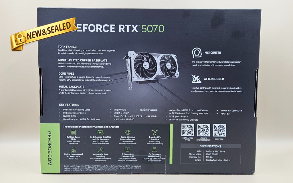 NVIDIA GeForce RTX 5070 Graphics Card MSI Ventus 2x - New & Sealed