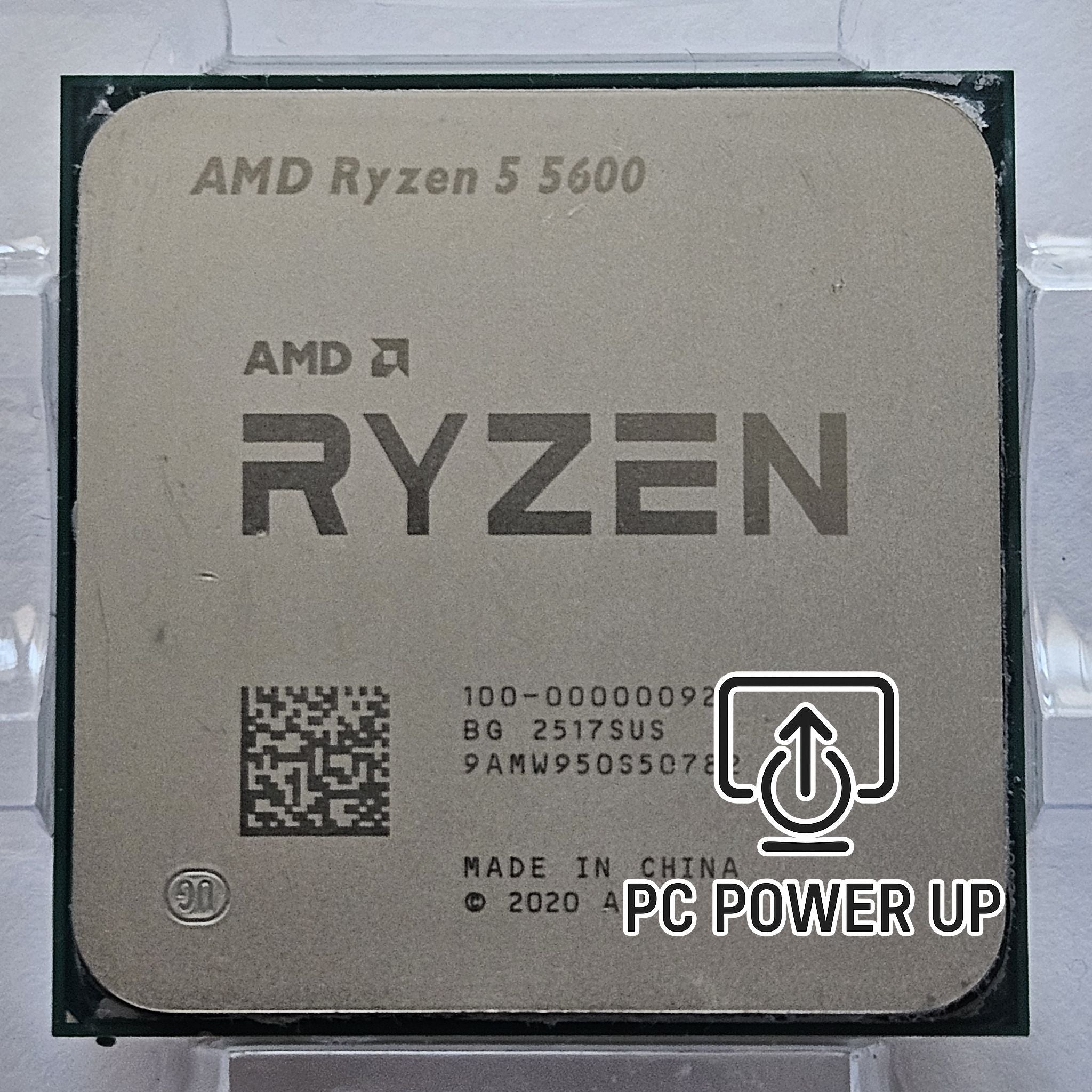 AMD Ryzen 5 5600 with 6 cores, 12 threads, Zen 3 architecture. Stress tested for reliability, delivering excellent gaming and productivity performance for any AM4 system upgrade.