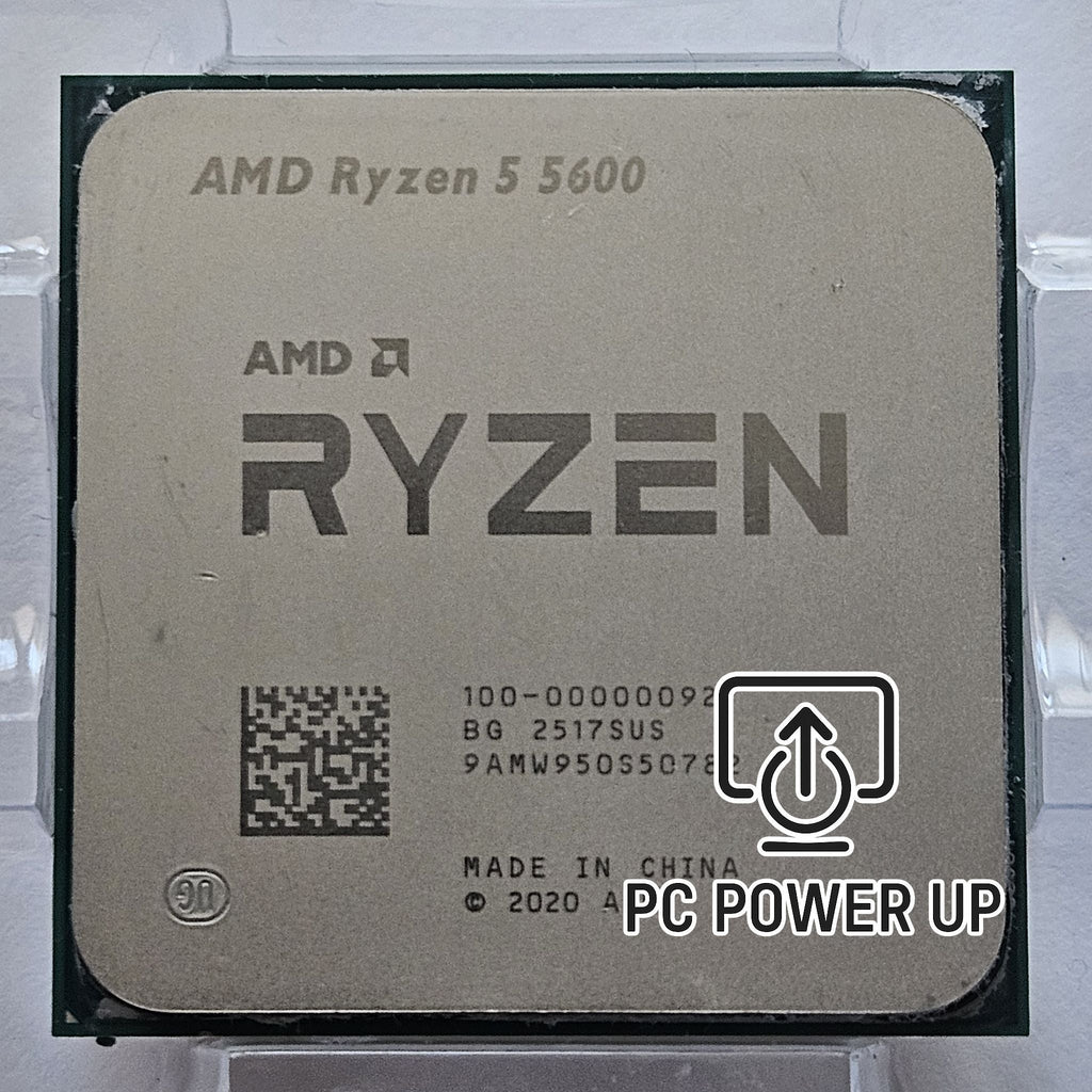 AMD Ryzen 5 5600 Processor (6‑Core, Zen 3, AM4) - used & tested. AMD Ryzen 5 5600G with 6 cores, 12 threads, Zen 3 with Radeon graphics. Stress tested for reliability, delivering capable entry‑level gaming without a discrete GPU.
