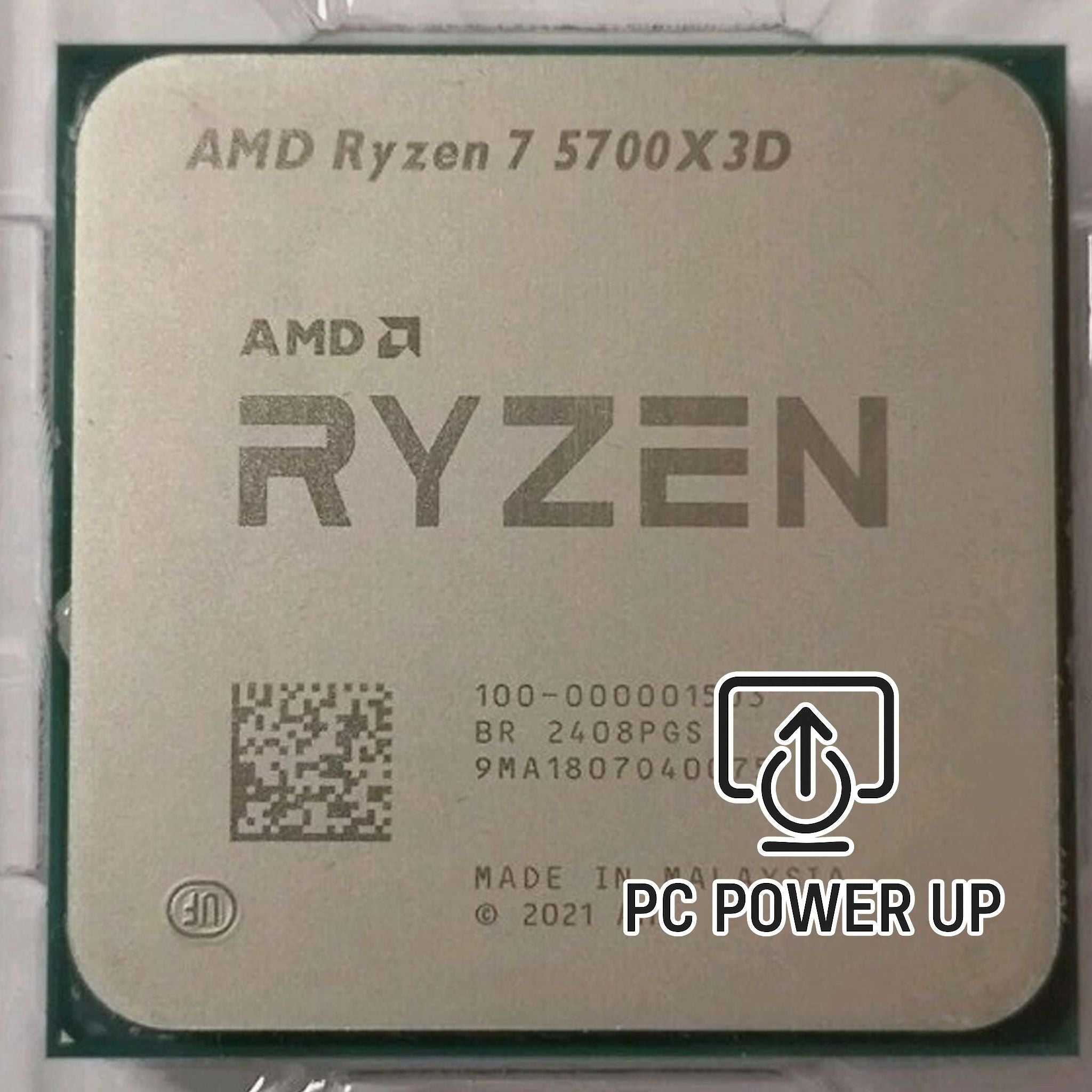 AMD Ryzen 7 5700X3D with 8 cores, 16 threads, and 3D V‑Cache. Stress tested for reliability, offering enhanced gaming performance and dependable multitasking.