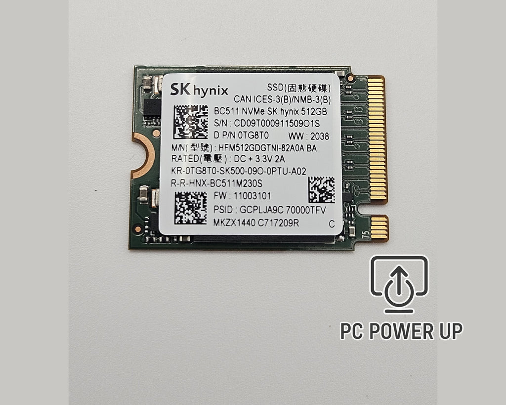 SK Hynix HFM512GDGTNI-82A0A BA 512GB M.2 2230 NVMe Gen 3.0 x4 SSD (Solid State Drive)