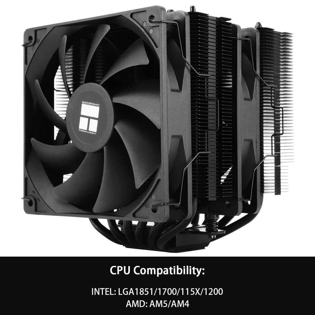 Thermalright Peerless Assassin 120 SE Black CPU Cooler (Dual Tower, 6 Heat Pipes, AMD Ryzen AM4/AM5 & Intel Core LGA1700/1200/115X)