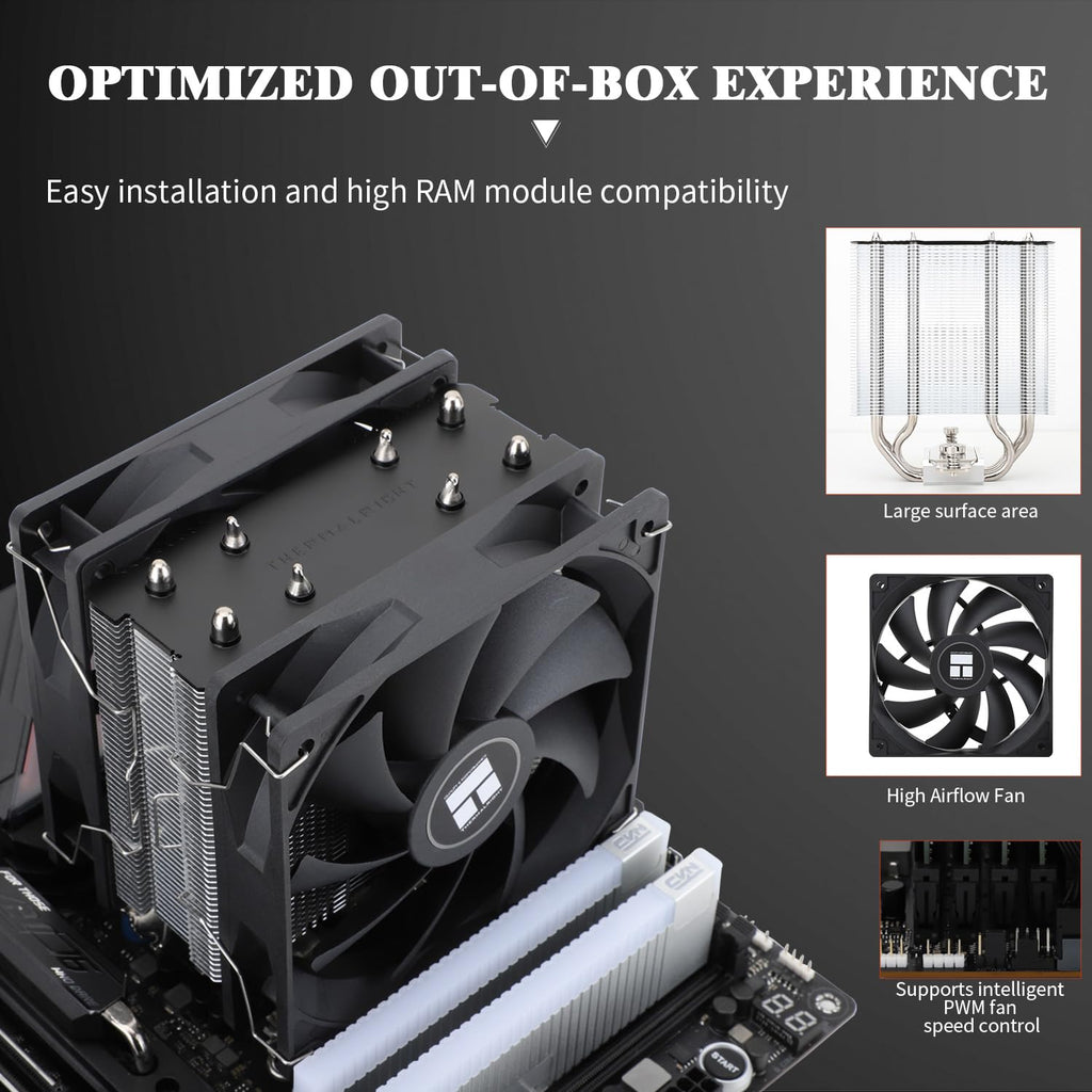 Thermalright Assassin X 120R SE PLUS CPU Cooler (148mm Compact Height, 4 Heat Pipes, Dual PWM Fans, AMD Ryzen AM4/AM5 & Intel Core LGA1700/1851/1200/115X)