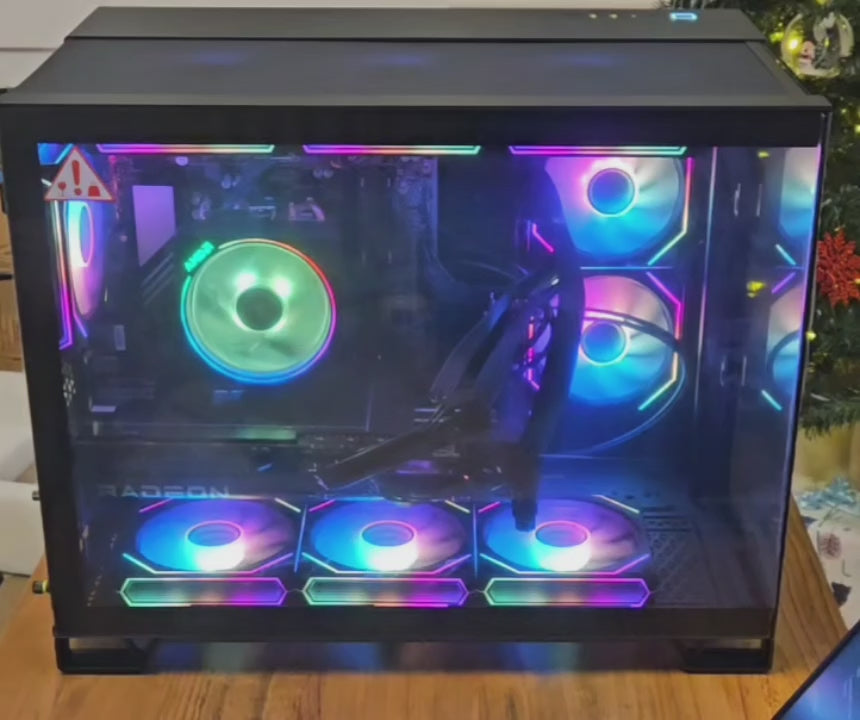 PC Case Fan Regular (Black) - UPSIREN 120mm Infinity Mirror Design with ARGB and Quiet Cooling