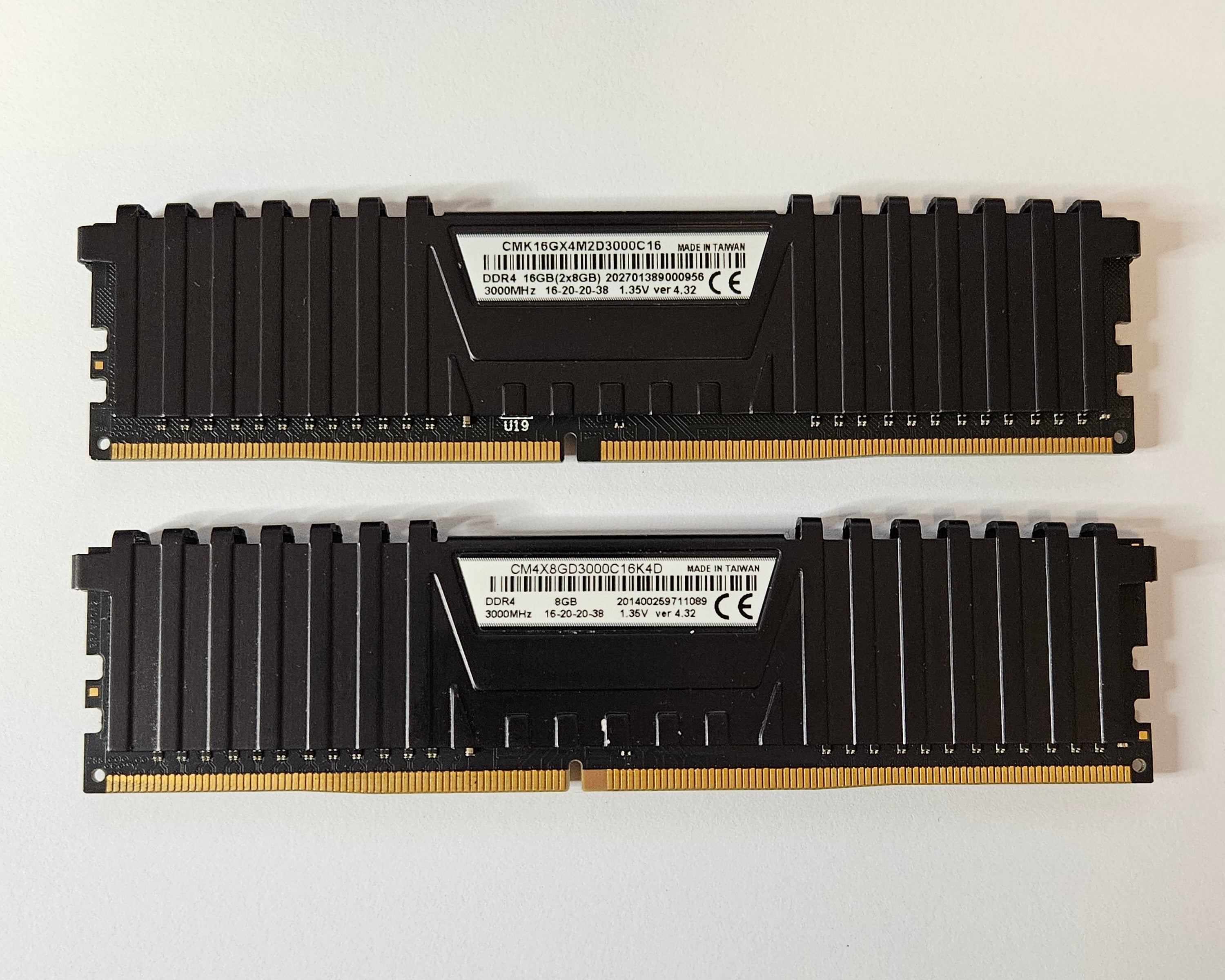 Corsair Vengeance LPX 2x8GB (Total 16GB) 3000MHz DDR4 RAM CMK16GX4M2D3000C16 / CM4X8GD3000C16K4D