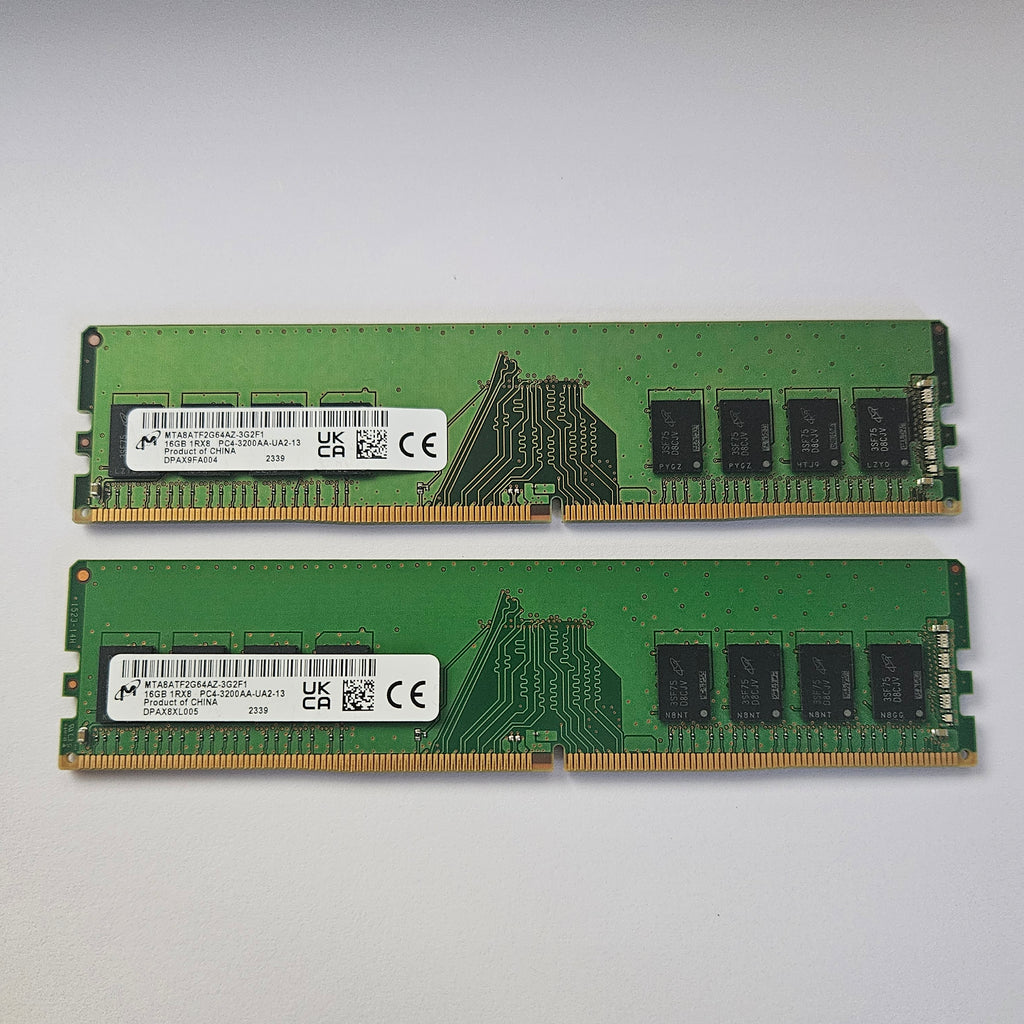 Micron 2x16GB (Total 32GB) 3200MHz DDR4 RAM MTA8ATF2G64AZ-3G2F1
