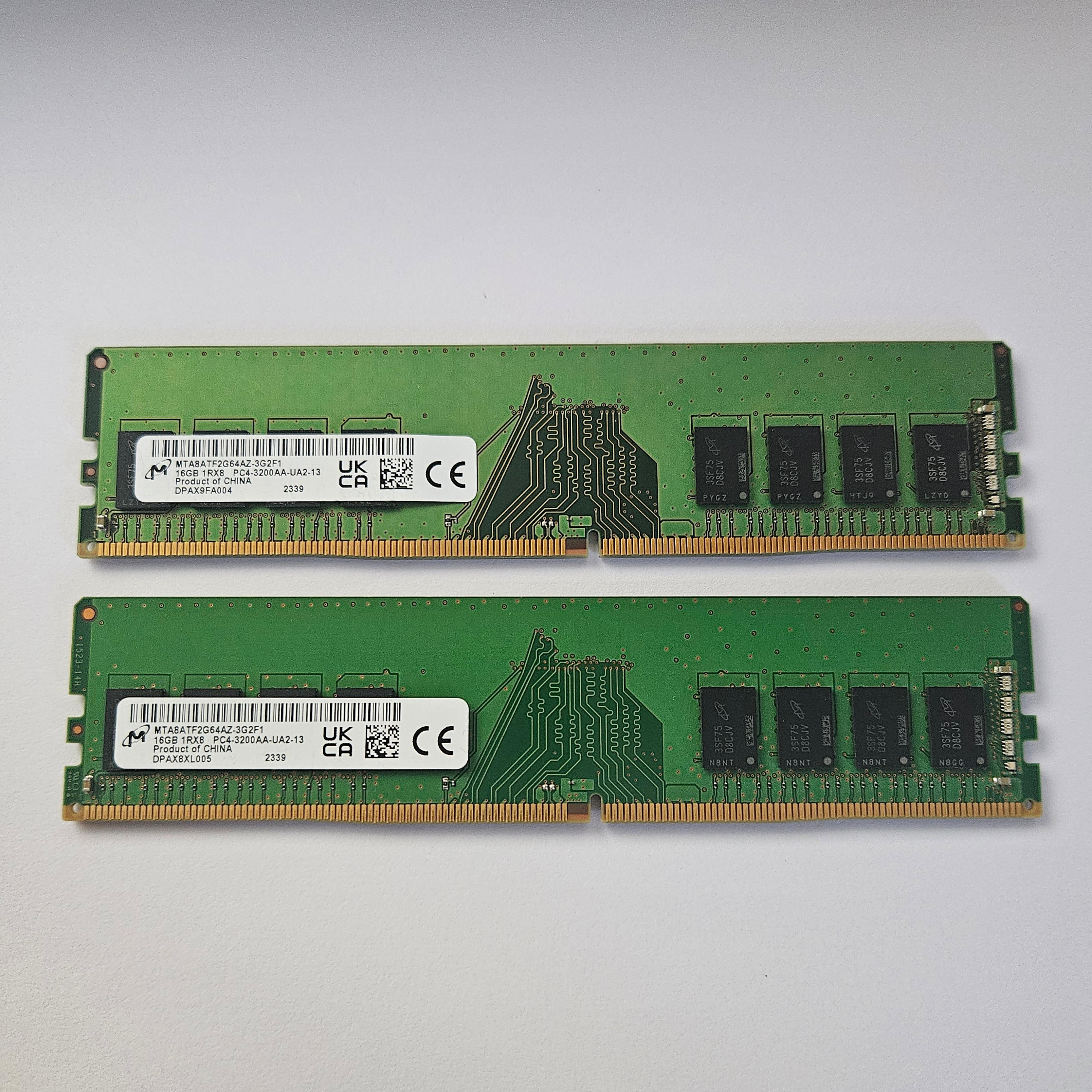 Micron 2x16GB (Total 32GB) 3200MHz DDR4 RAM MTA8ATF2G64AZ-3G2F1