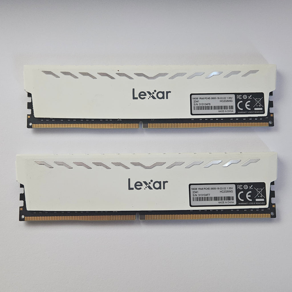 Lexar THOR 2x16GB (Total 32GB) 3600MHz DDR4 RAM HC2G8WG - WHITE