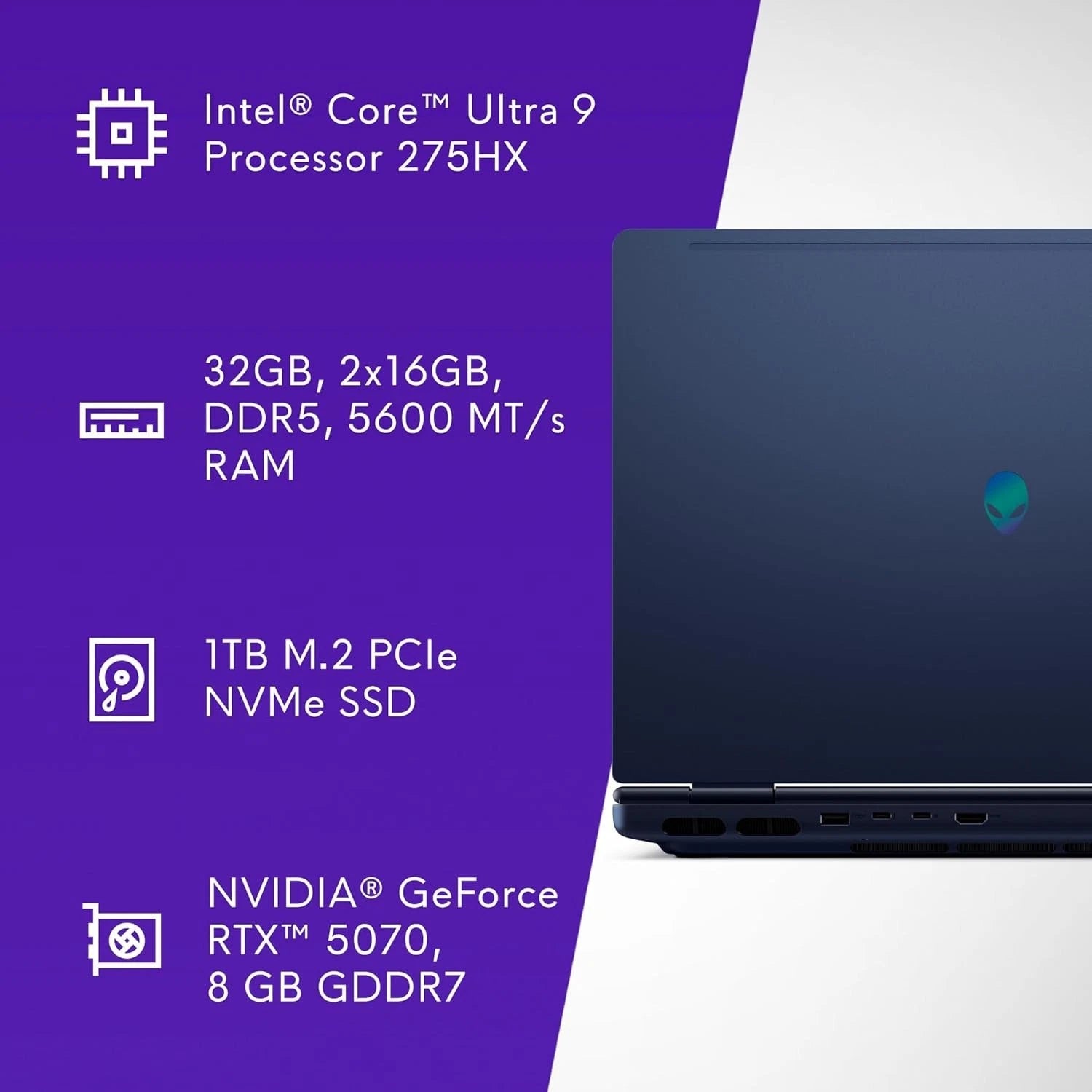 Dell Alienware 16X Aurora Laptop, Intel i7-240H Processor, 16GB DDR5 RAM, 1TB, NVIDIA RTX 5060 - New & Sealed